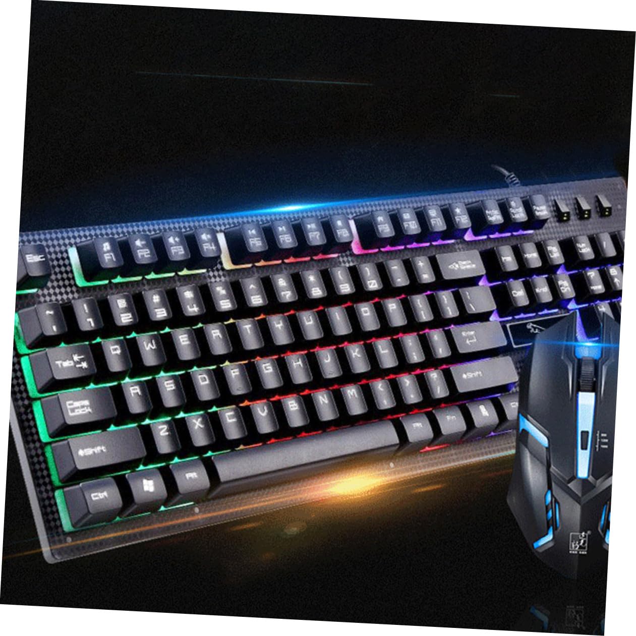 Clavier et Souris pour Gamer Filaire USB Lumineux 104 Touches