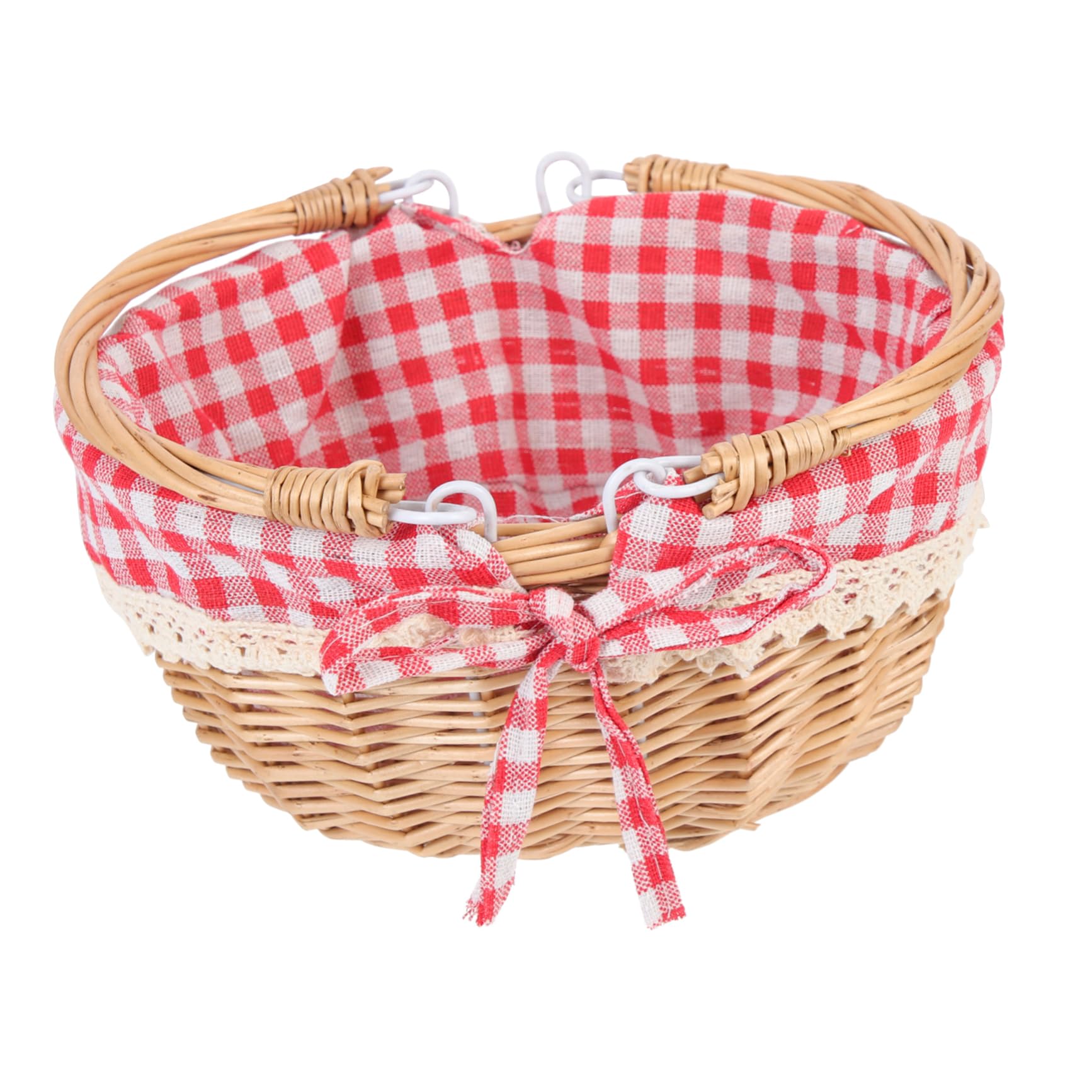 SUPVOX Snack Holder Rattan Shopping Basket Portable Cotton Souvenir Outdoor Picking Basket