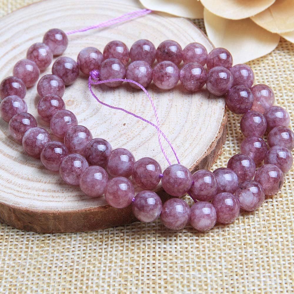 Acxico 1Pcs 45 Natural Lepidolite Gemstone Round Spacer Loose Beads 8mm - Image 8