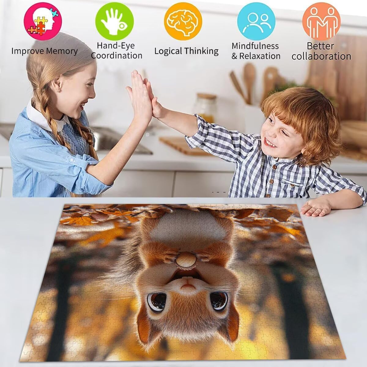 Puzzle Erwachsene 2000 Teile Eichhörnchen Tier Educa Jigsaw für Kinder ab 8 Jahren Mädchen Jungen, Erwachsene Impossible Klassische Puzzles Schwer, Anspruchsvoll Spielspaß, Geschenke 70x99cm t-930