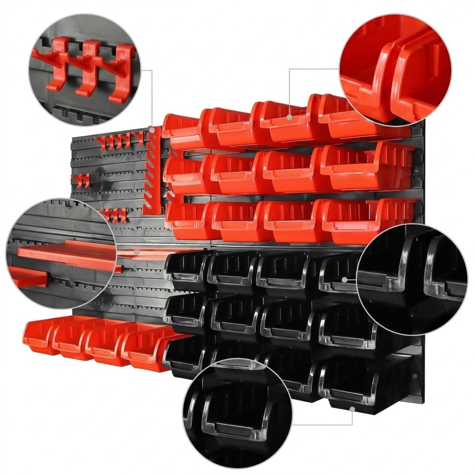Contenitori portaoggetti a parete, pannello forato resistente con pannelli a muro, scaffale per componenti per forniture per ufficio, officina,