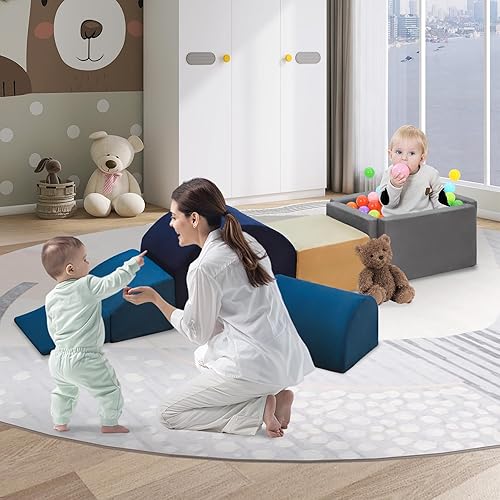 Miniatura 7 de Juguetes de escalada y bloques de 7 piezas, juego de escalada de espuma suave para interiores para niños pequeños, niños y bebés de 1 a 3 años,