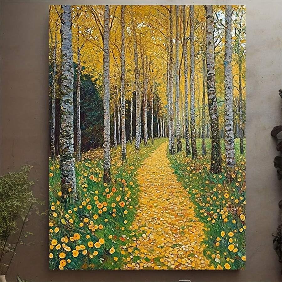 Tableau forêt d'automne vintage déco salon chic 70x100cm