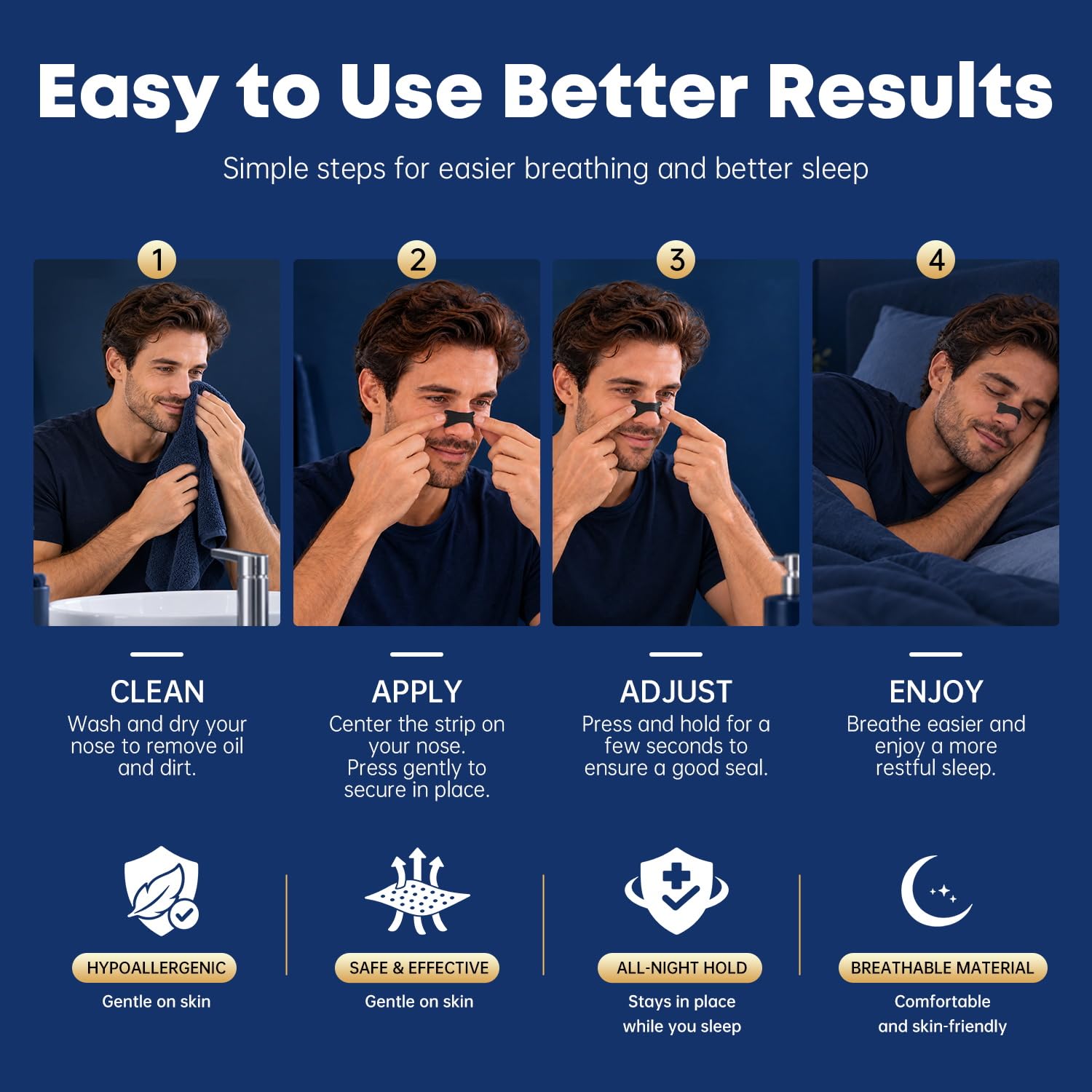 60 PCS Extra Strength Nasal Strips for Snoring & Congestion Relief - Black — Amazon image 6
