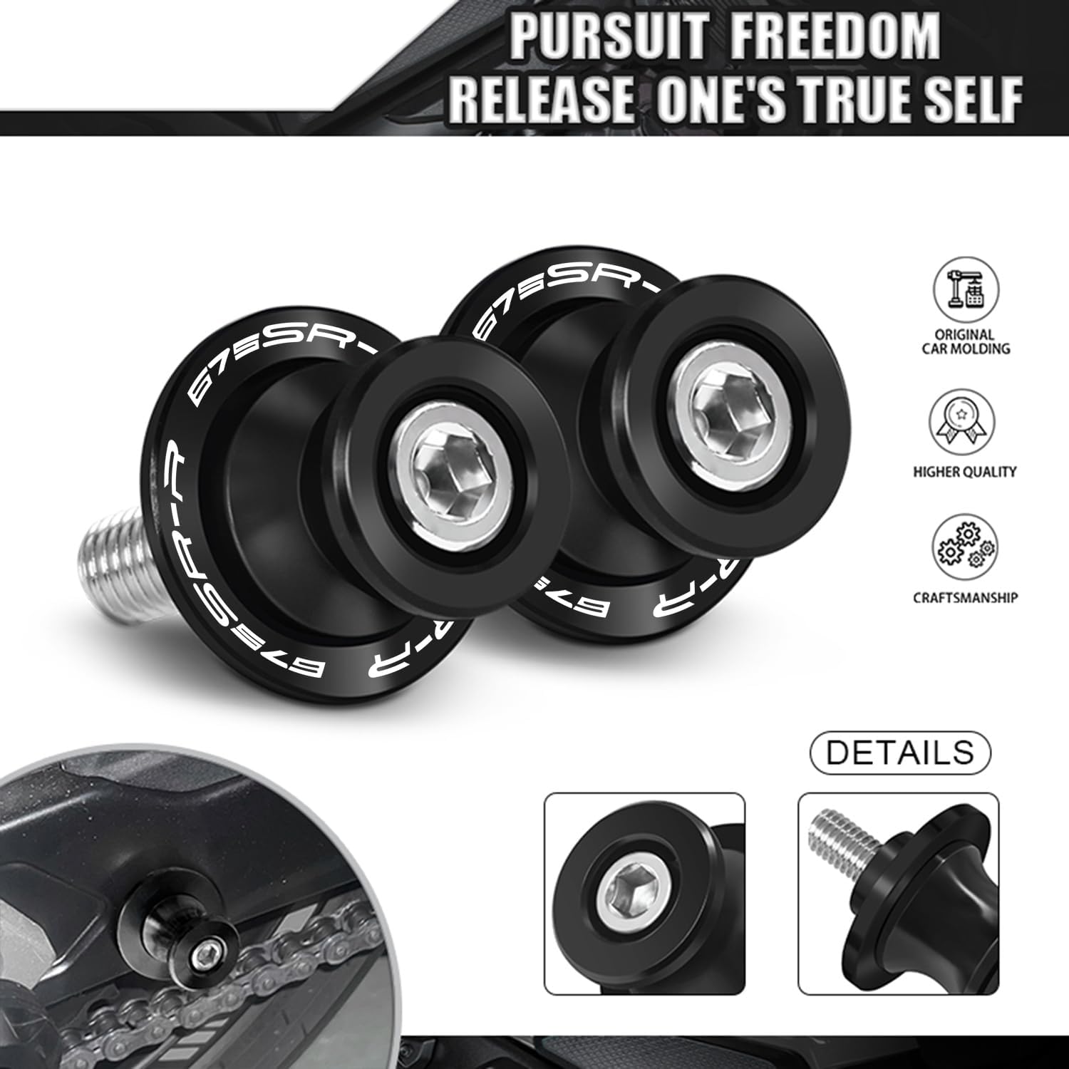 MFGZD For CFMOTO M10 Motorcycle Swingarm Spools Slider,CNC 10MM Swingarm Spools Sliders Stand Compatible with CFMOTO 675SR-R 675SRR 675SS