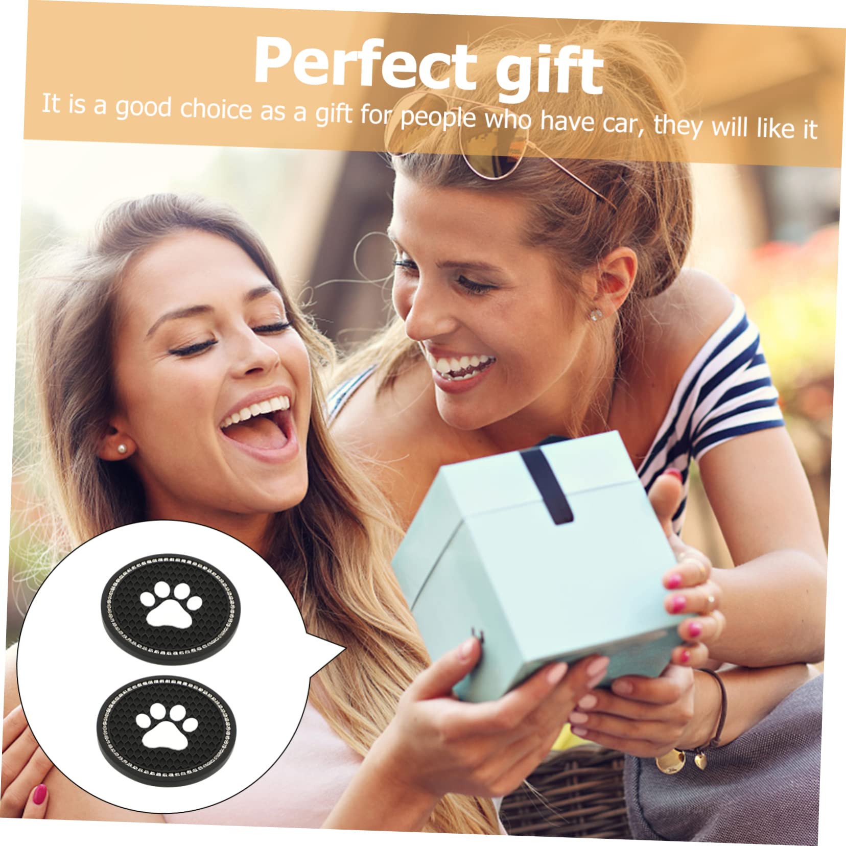 OUNONA 2 Pack Car Coasters Claw Pattern Diamond Coasters for Modern Car Cup Mat