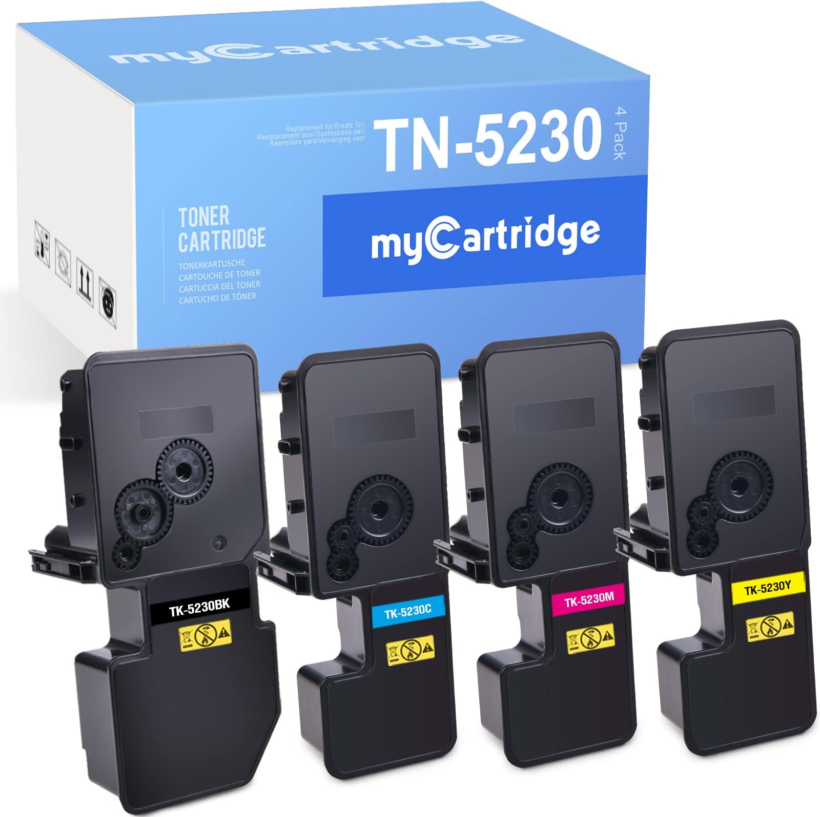 MYCARTRIDGE TK-5230 Toner Cartridges Replacement for TK-5230 TK 5230 for M5521CDN M5521CDW P5021CDN P5021CDW Printer (Black/Cyan/Yellow/Magenta)