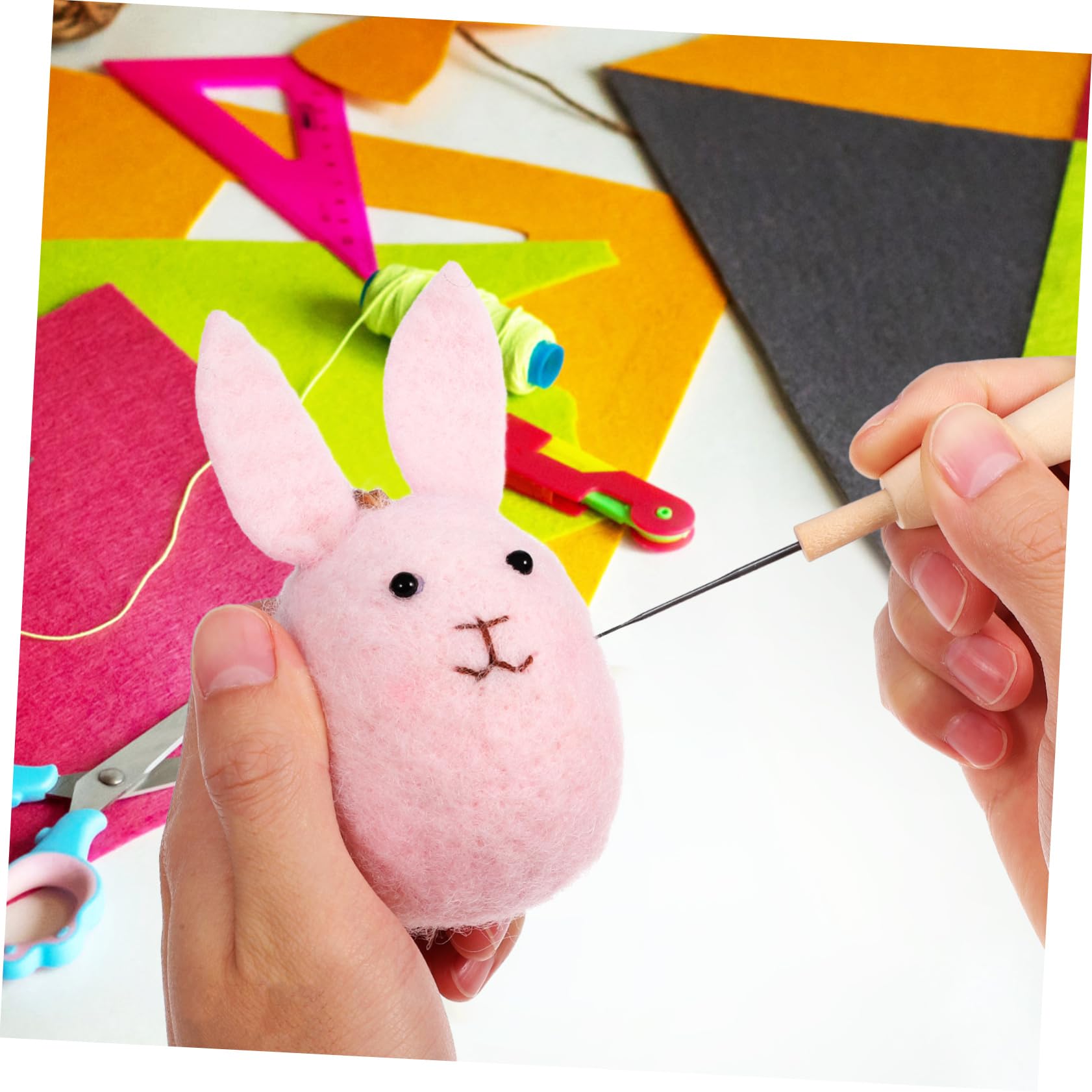Veemoon 1 Juego Kit de artesanía de fieltro sellado aguja puñetazos puntada equipo kit de bordado de punzón bolas de fieltro kits de para adultos principiantes lana