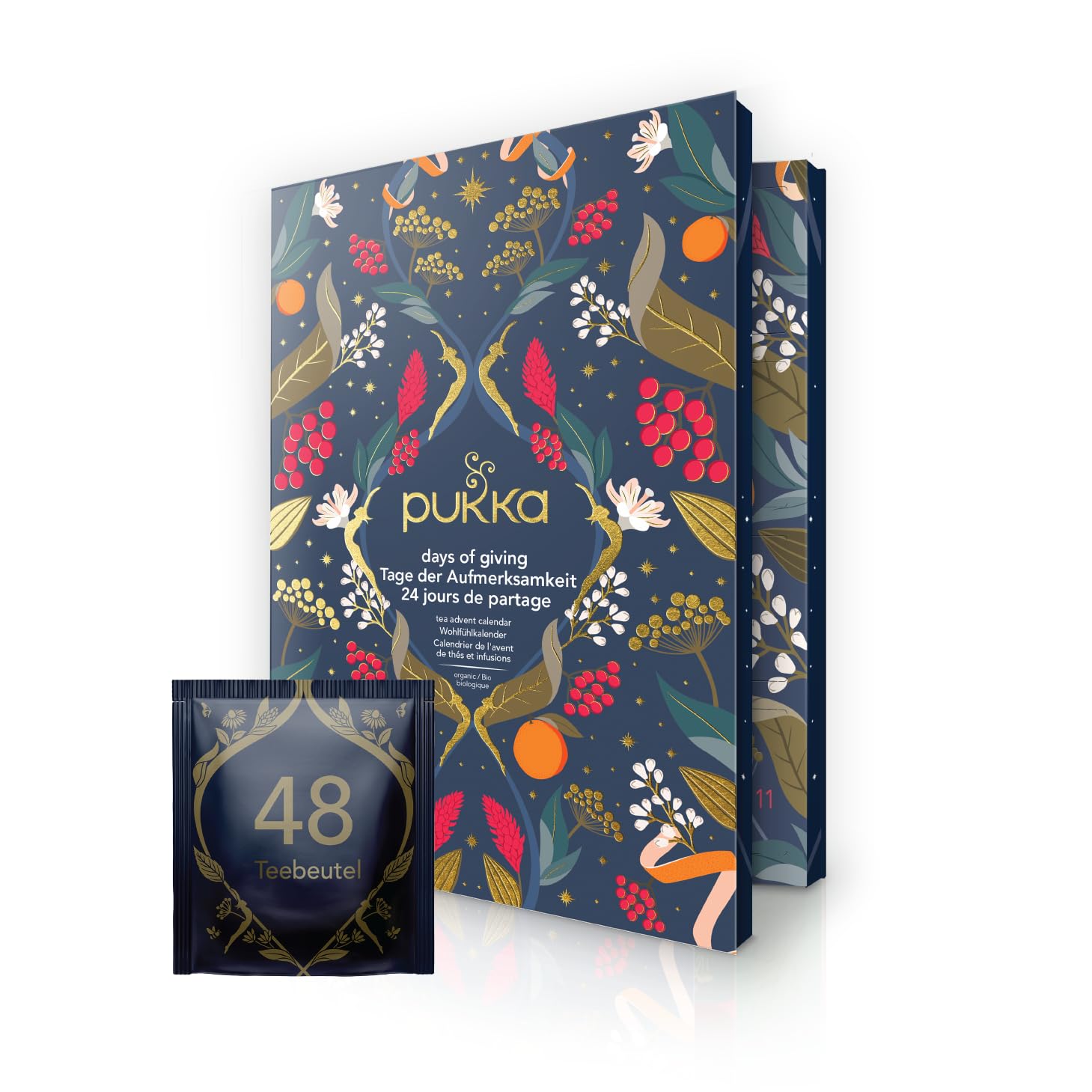 Pukka Herbs | Herbal Tea Advent Calendar 2023 | Luxury Calendar for Sharing | Organic | 48 Sachets | 24 Flavours