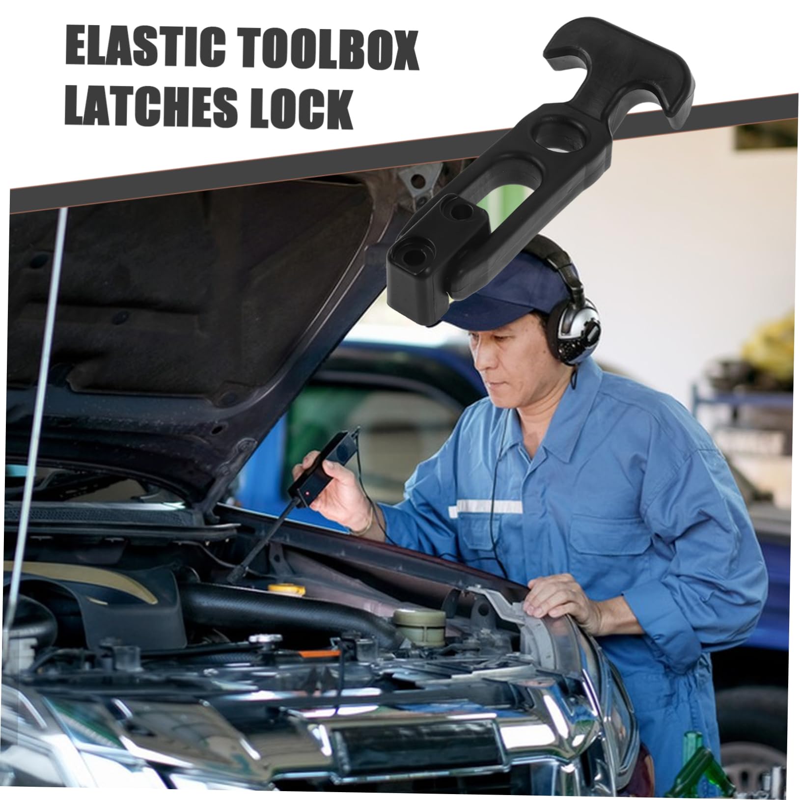 WOONEKY 2pcs T-Handle Latches Rubber Elastic Car Hood Catches for Rv Compartment Tool Box