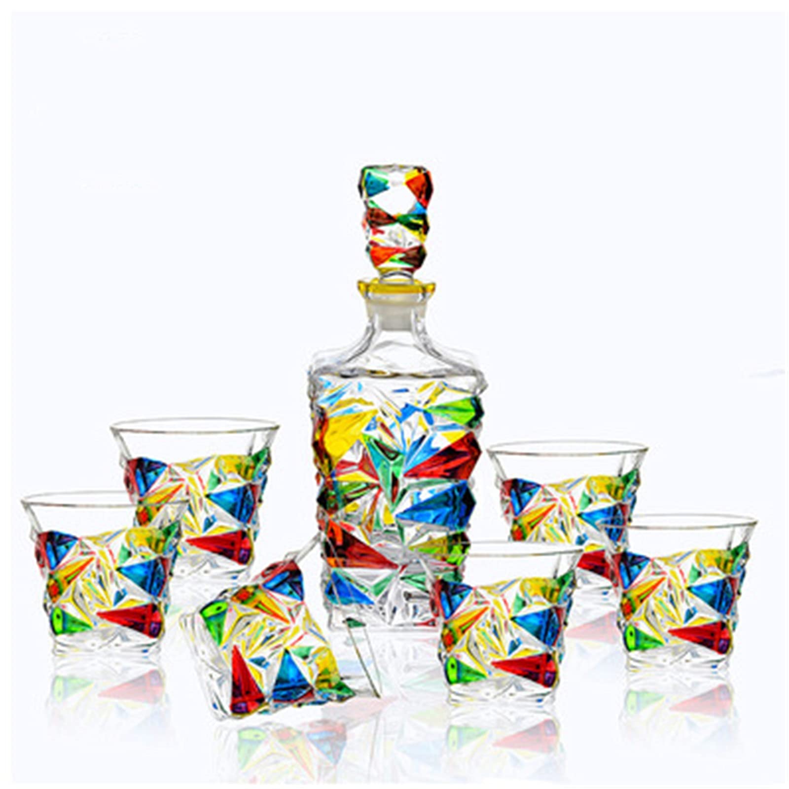 karafka do czerwonego wina Zestaw karafek do alkoholi Zestaw karafek i szklanek Karafka kryształowa 750 ml z 4 szklankami 300 ml