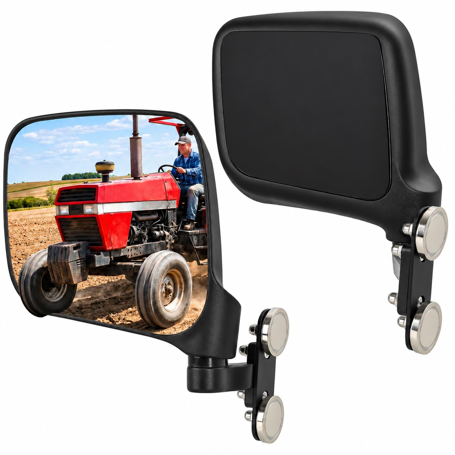SUNPIE Magnetic Mirrors for Golf Cart, Tractors,Skid Steer, Lawn Mover
