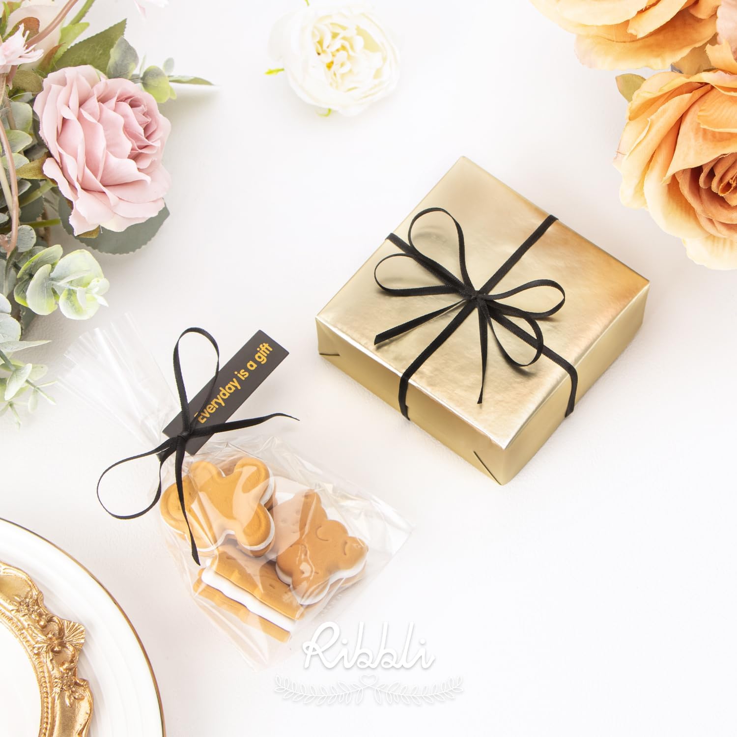 Ribbli Double Faced Black Satin Ribbon,1/8” x Continuous 50 Yards,Use for Bows Bouquet,Gift Wrapping,Floral Arrangement - Image 3