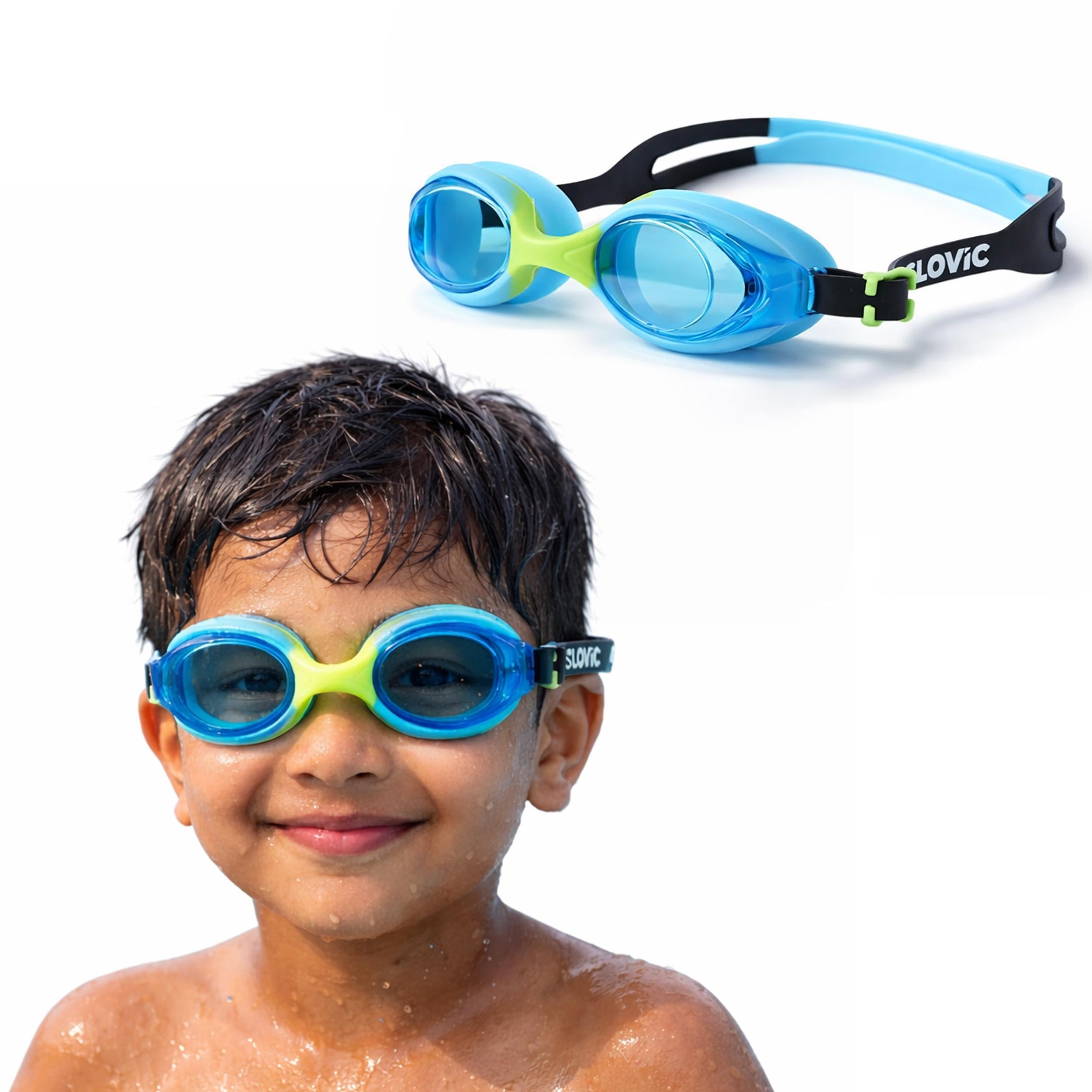 SLOVIC Swimming Goggles for Kids 10-14 Years [Blue] | Swimming Pool Accessories for Kids | Anti-Fog & UV Protected Goggles for Boys & Girls | Swimming Glasses for Kid with Adjustable Straps-image-45