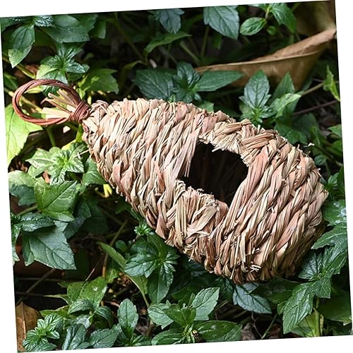 Miniatura 6 de Happyyami Adorno de nido de pájaro canario, 1 unidad, casa de pájaros, el nido de pájaro, colgante de colibrí de madera para exteriores, decoración