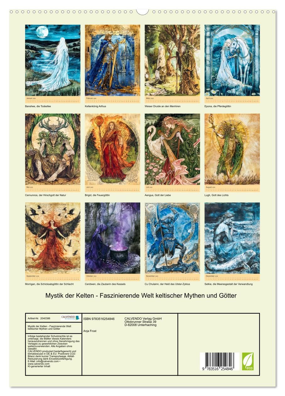 Mystik der Kelten - Faszinierende Welt keltischer Mythen und Götter (hochwertiger Premium Wandkalender 2026 DIN A2 hoch), Kunstdruck in Hochglanz: ... der keltischen Mythologie (CALVENDO Kunst)