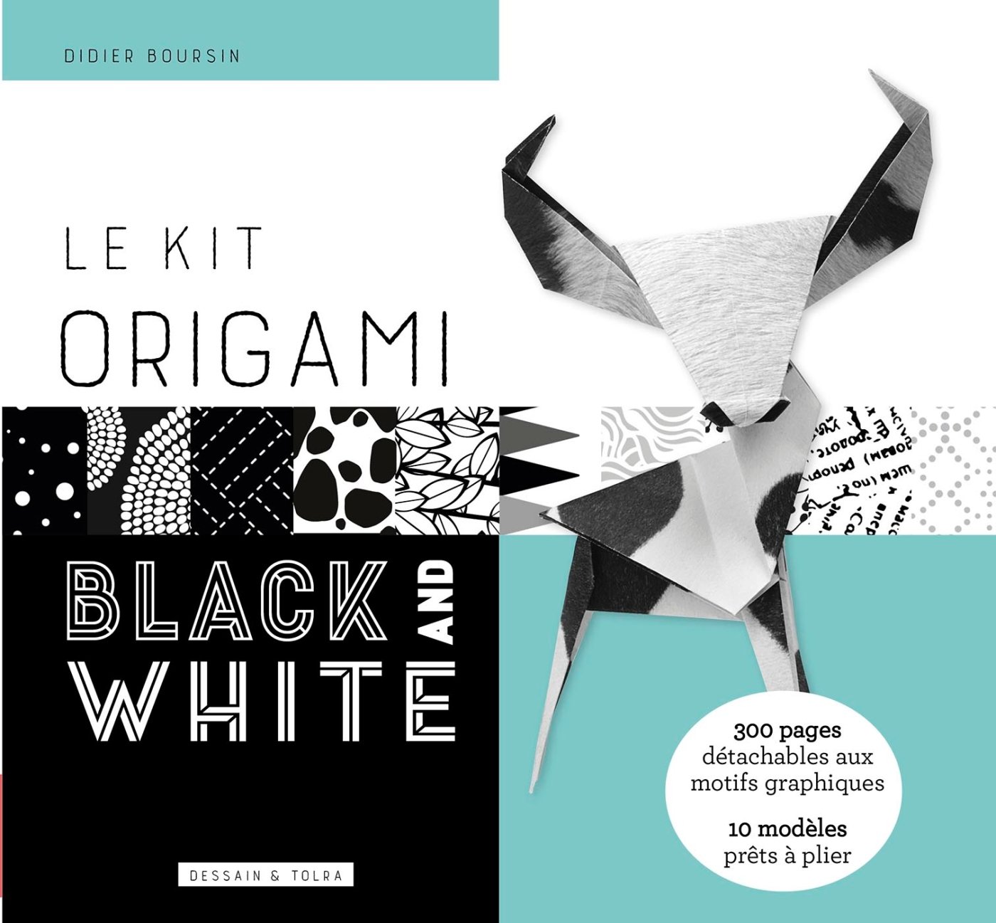 Le Kit origami Black and White: 300 pages détachables aux motifs graphiques - 10 m