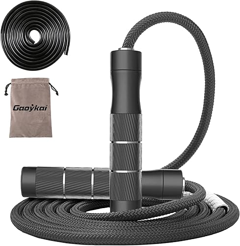 Cuerda de saltar con peso para mujeres y hombres, cuerda de saltar sin enredos de 1 libra para entrenamiento de Muay Thai, entrenamiento de