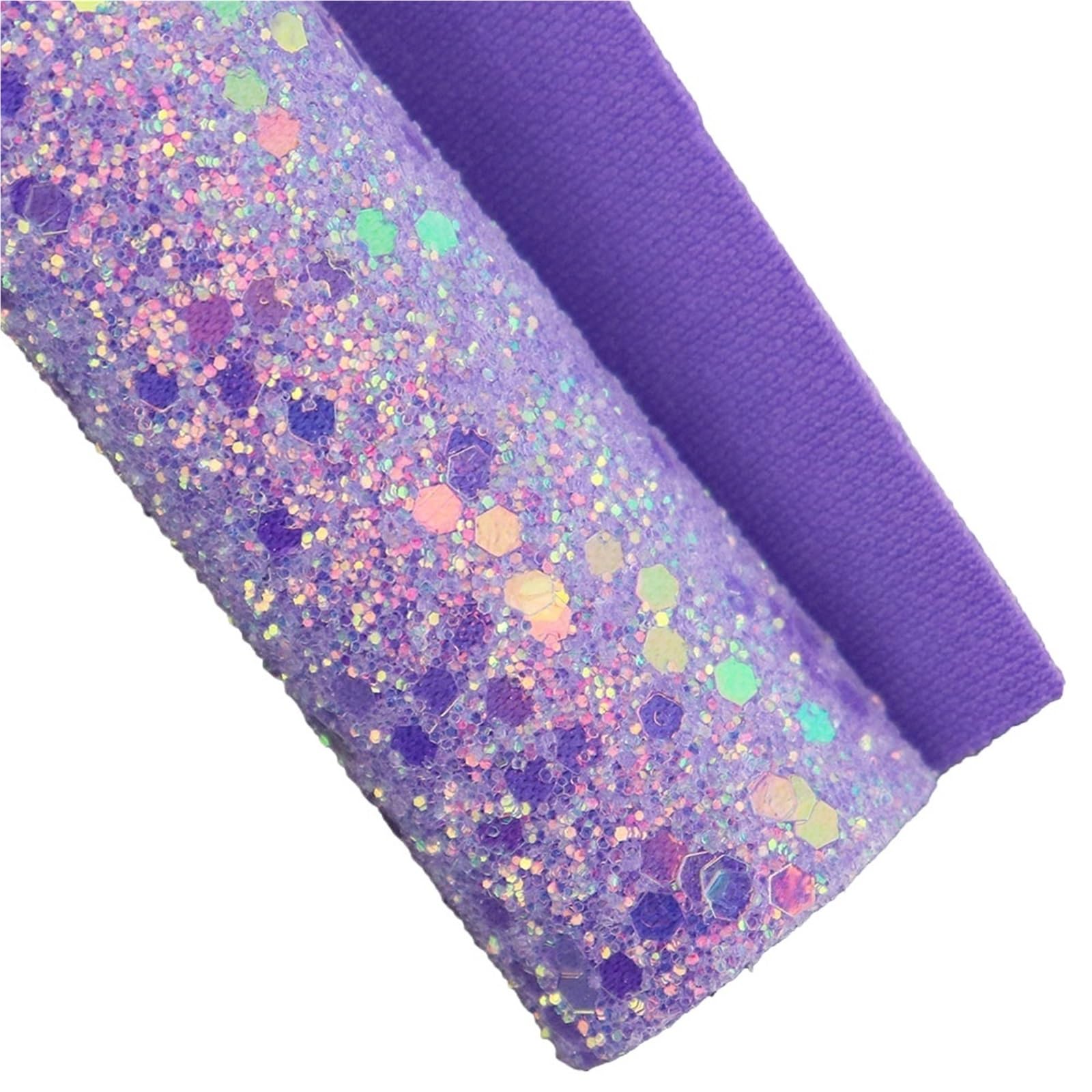 Tessuto glitter esagonale in pelle PU