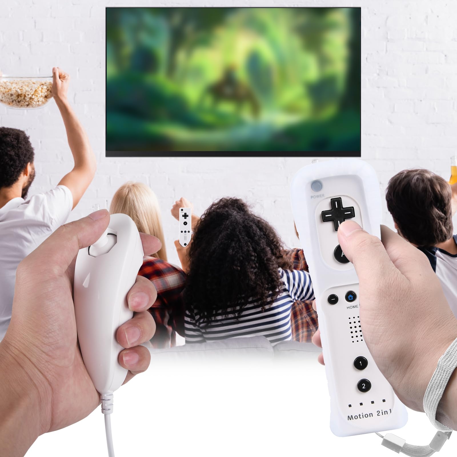 Motion Plus Wii Controllers 2Packs with Nunchucks, Wii Remote