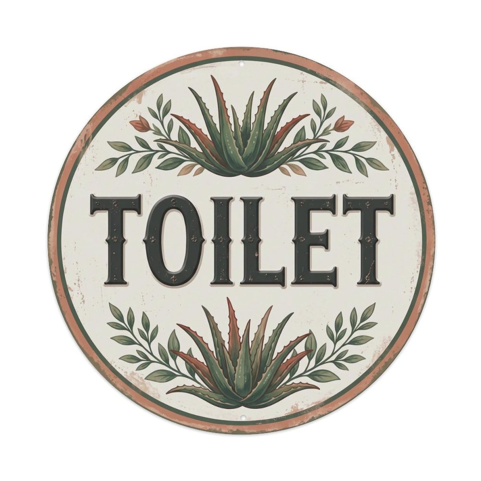 Okahys 8X8inch(20X20cm) Toilet(Wc) Signage Aloe Vintage Metal Tin Sign