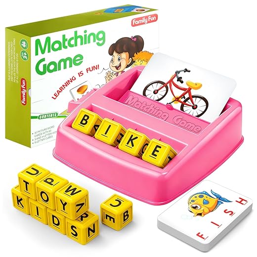 HahaGift Educational Toys for 2-5 Year Old Girl Gifts, Matching Letter Learning Games Activities, Christmas Birthday Gift for Toddler Kids Age 2 3 4 5 Year Olds Girls