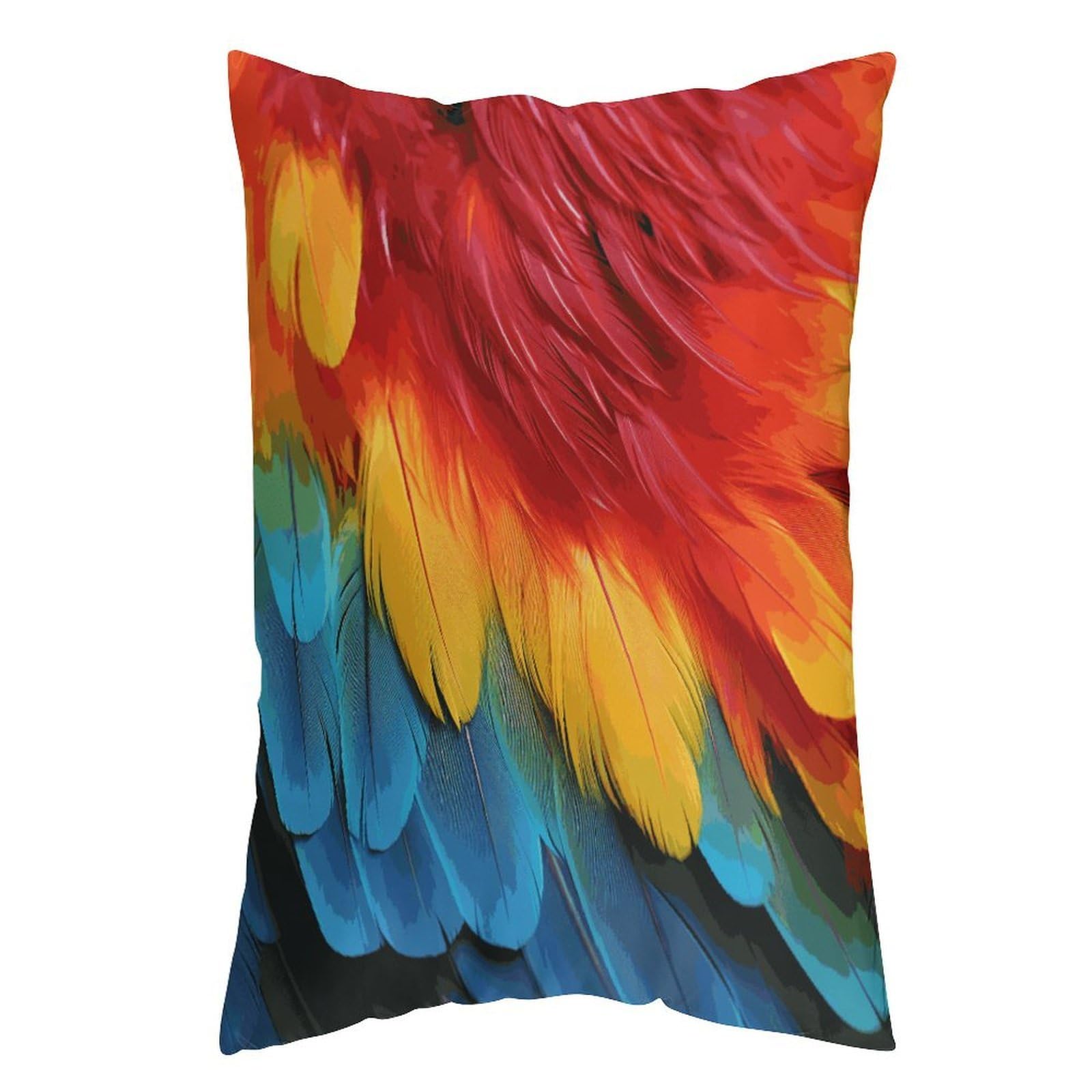FekiLoot Fantastic Parrot Feather Throw Pillow Cover Soft Pillowcase with Hidden Zipper Lumbar Decorative Throw Pillow Covers Luxury Cozy Pillows Shams Rectangle Cushion Cases