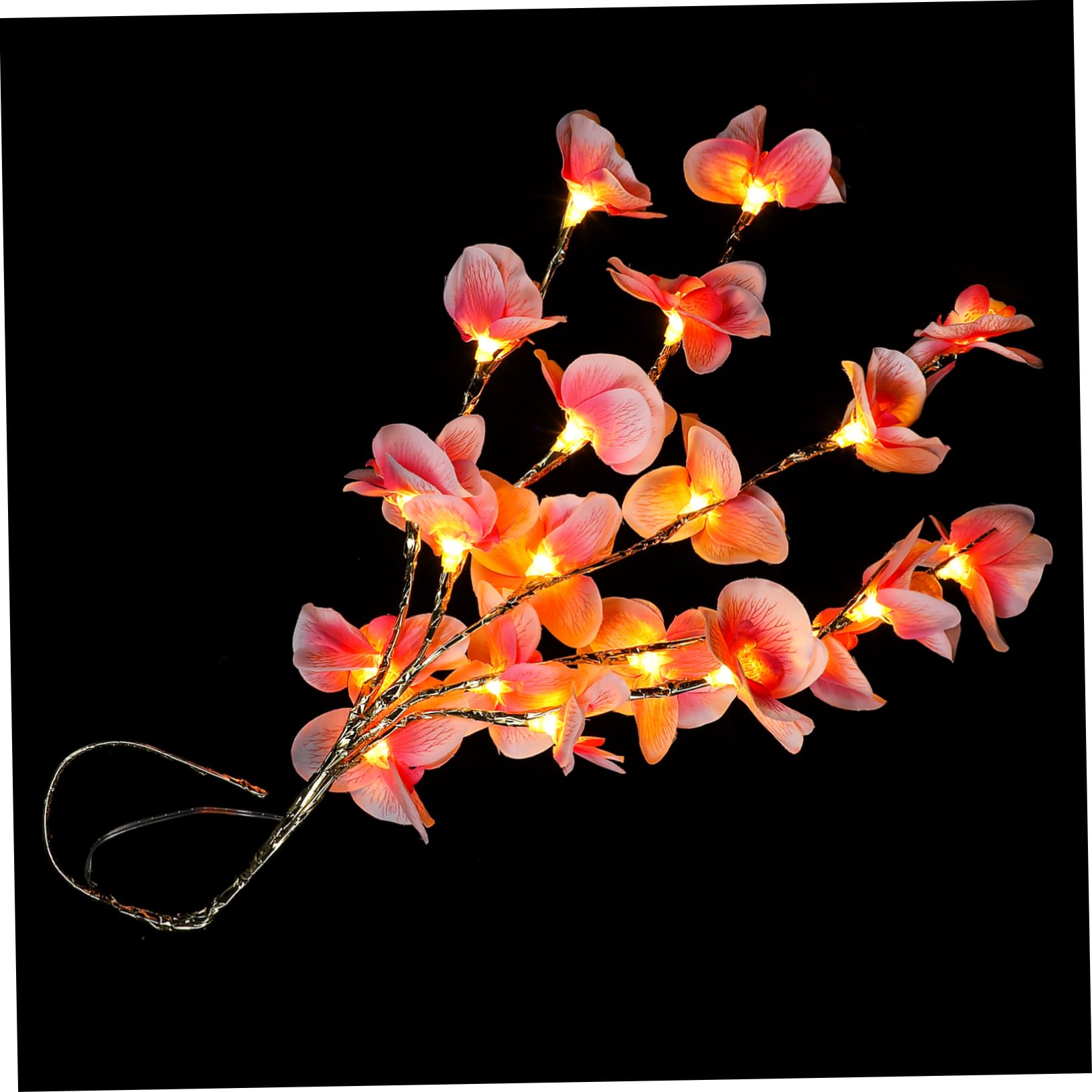 OUNONA Warm White Led Light Decor Phalaenopsis Branch Fake Light for Bedroom Perfect Home Decor