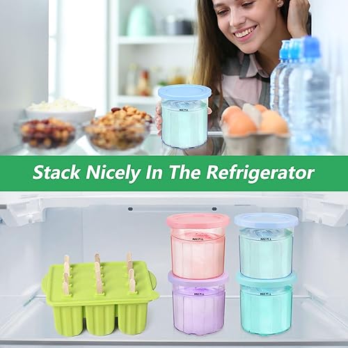 Miniatura 5 de Contenedores de repuesto para pintas y tapas de helado, recipientes de 16 onzas compatibles con Ninja NC301 NC300 NC299AMZ Series Ice Maker  sin BPA