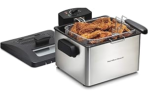 Hamilton Beach 35042 Professional Style Electric Deep Fryer, XL Frying Basket, Lid...