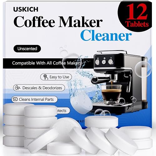 Coffee Machine Cleaner Descaler Tablets 12 Pack, Coffee Maker Cleaner