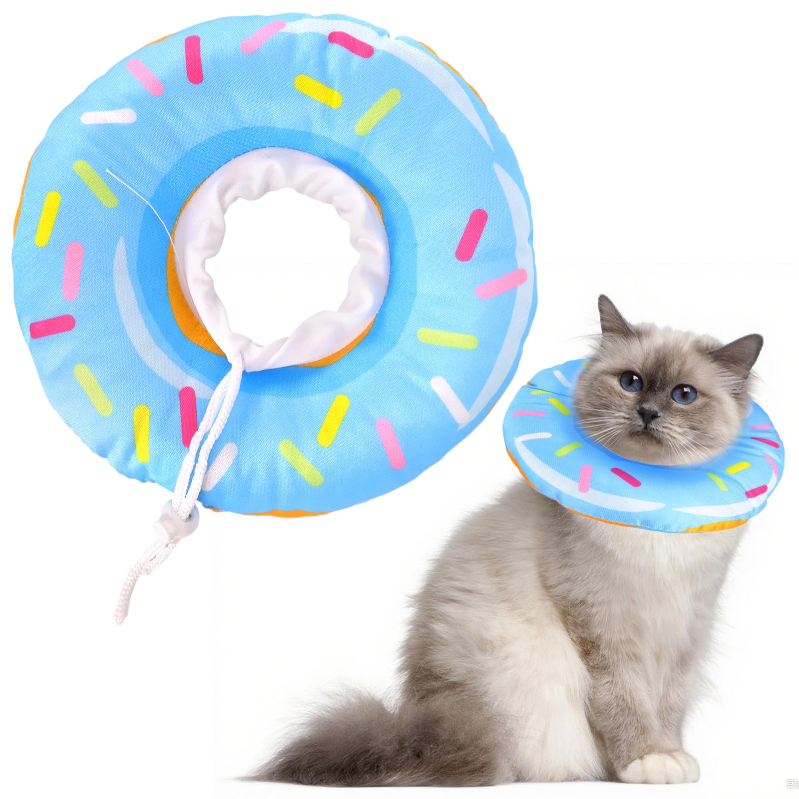 Cat Cone Collar Soft,Cute Adjustable Cat Recovery Collar, Stop licking