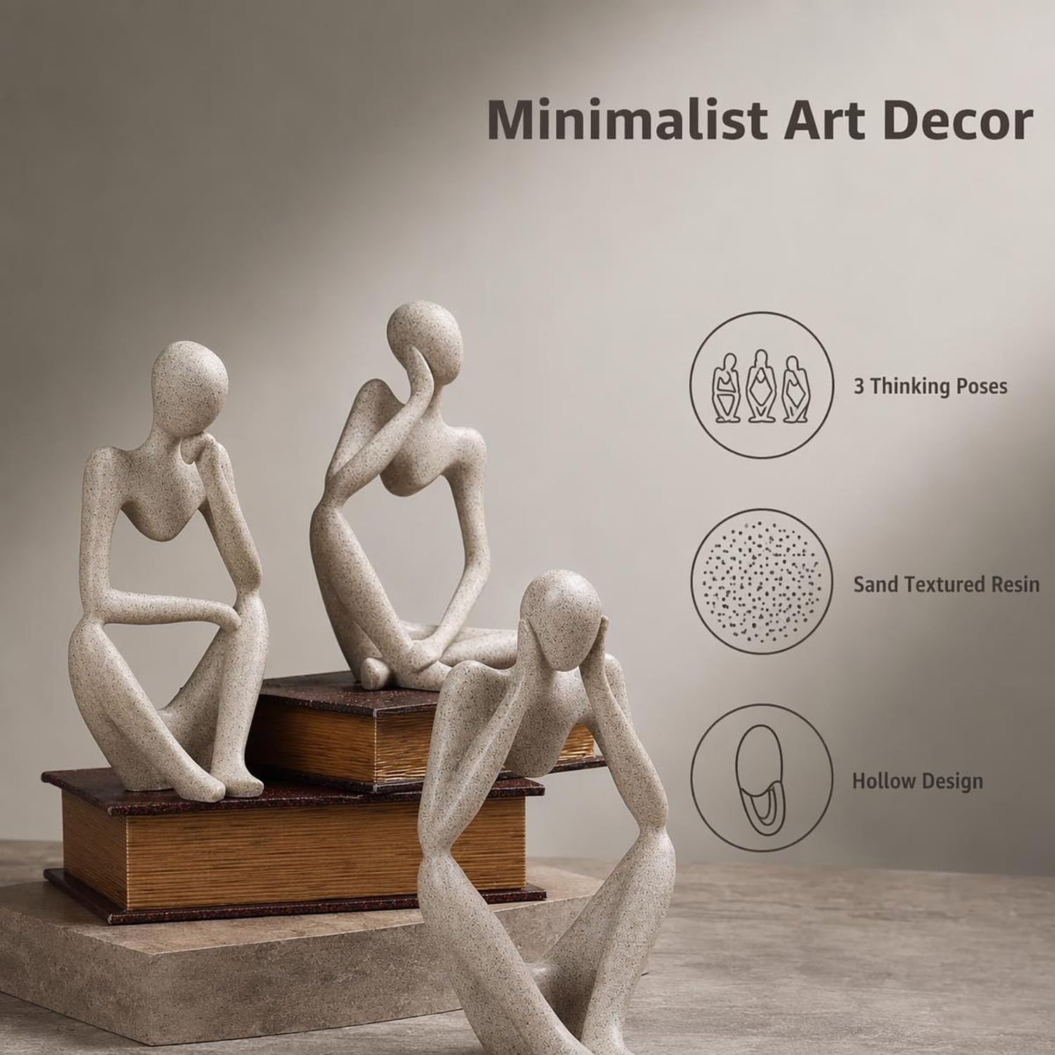 Abstract Style Thinker Sculptures Sandstone Resin Statue Ornament