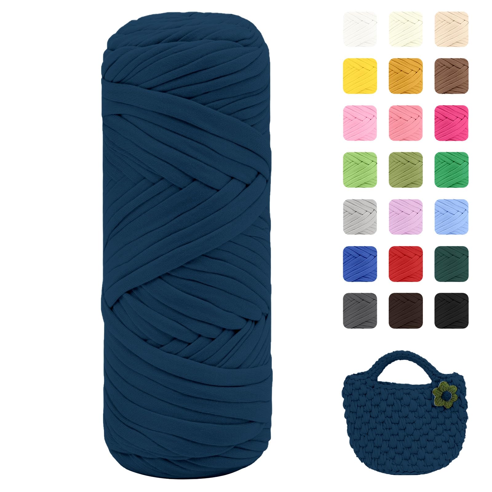 Maxee 400g T-Shirt Garn – 2 er Pack (je 200g/75m), Weiches Beilaufgarn zum Häkeln & Stricken – Farbintensiv & pflegeleicht, Ideal für Häkeltaschen/Körbe/Teppiche DIY Projekte, Handarbeiten und Deko