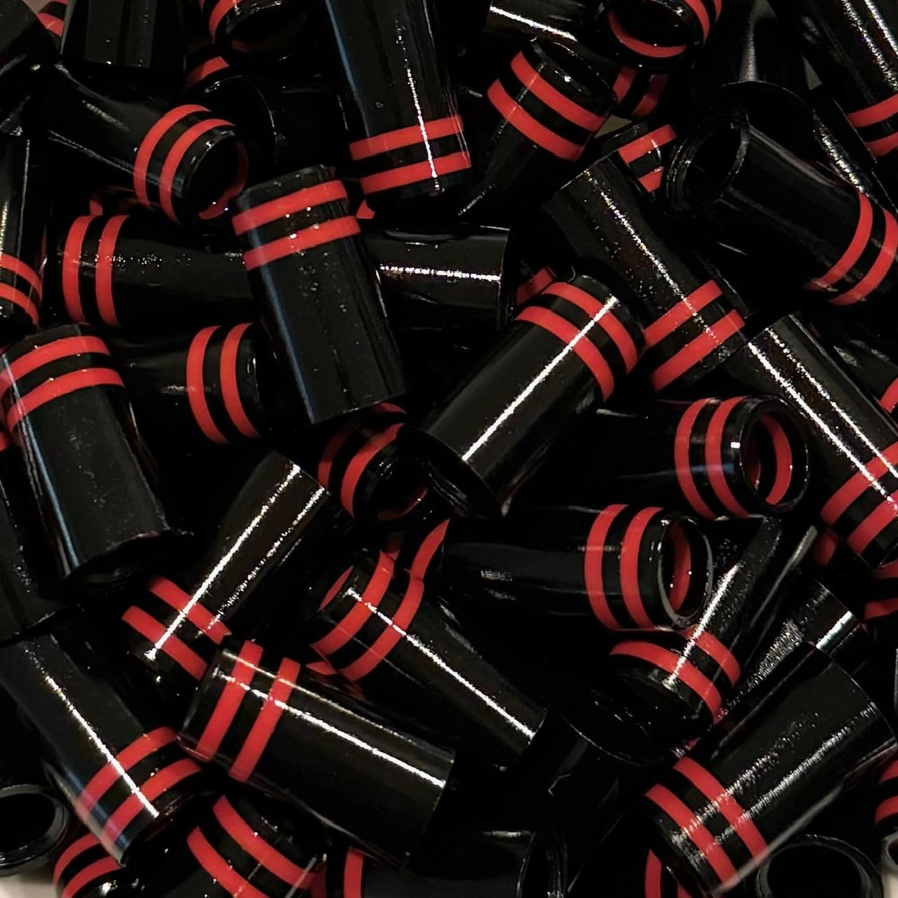 The Golf Club Trader (12) Premium Quality Iron Ferrules Black w/Double Red Rings 1”
