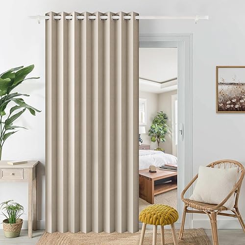 Miniatura 36 de Persianas verticales de tela, persianas de puerta 100% opacas, persiana vertical para puertas correderas, 1 panel, 100 pulgadas de ancho x 84 Blanco