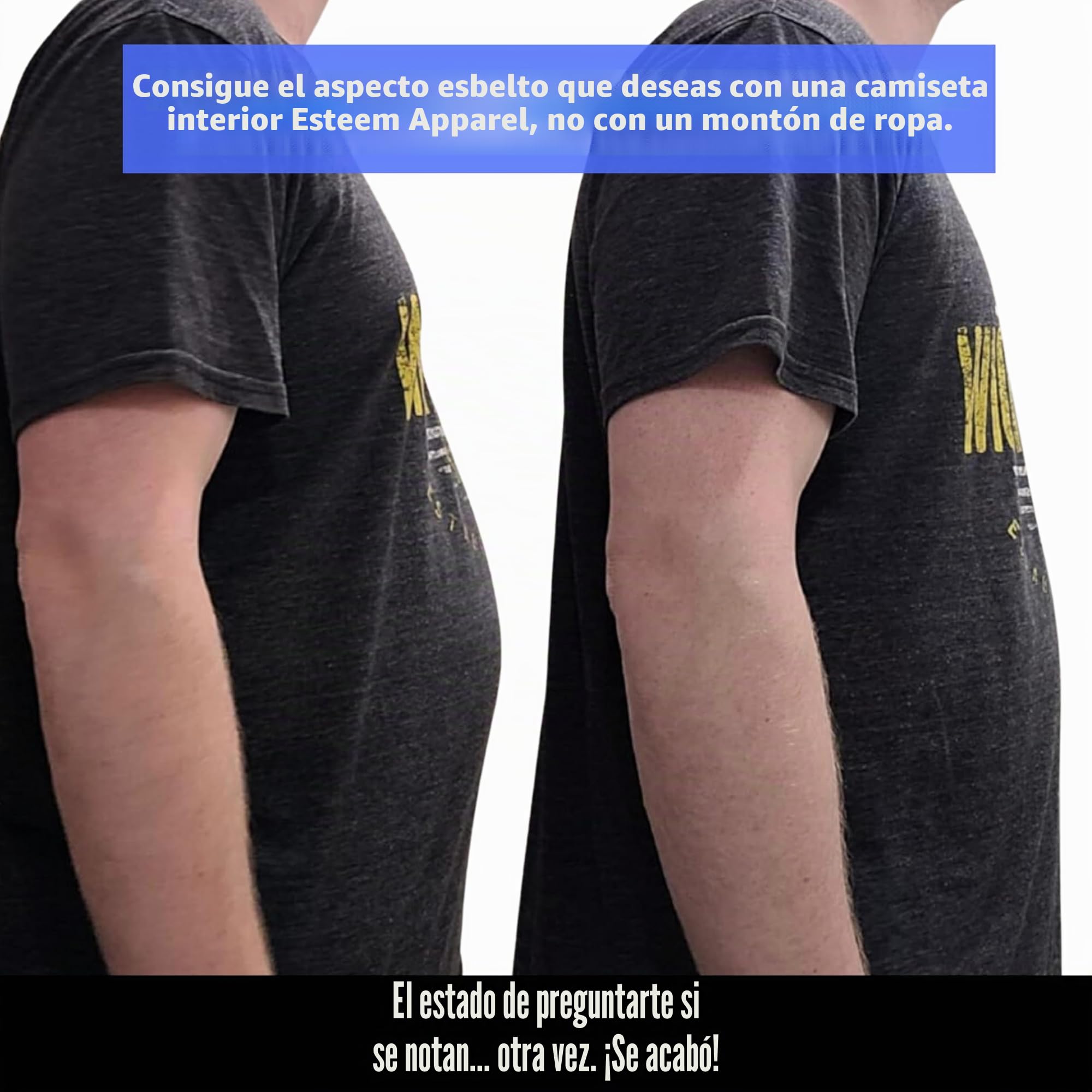 Esteem Apparel original de los hombres máximos de la camisa que adelgaza el pecho y talladora del cuerpo de compresión