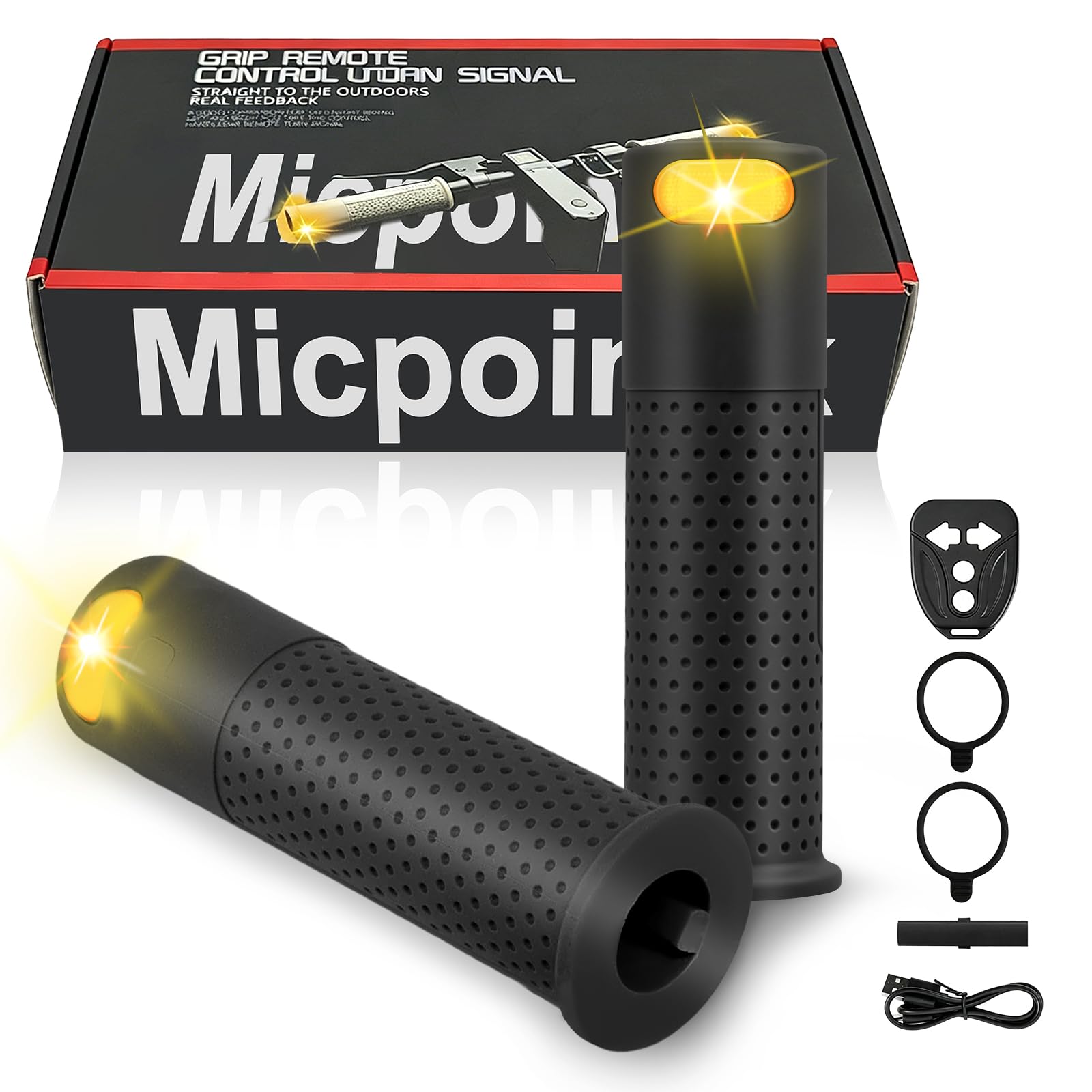 Puños para manillar de scooter eléctrico con intermitentes para Xiaomi M365/Pro 1S/Pro 2/Mi3, silicona ABS, 135 mm, 8 horas de duración de la batería, scooter eléctrico Mi3, para mayor comodidad