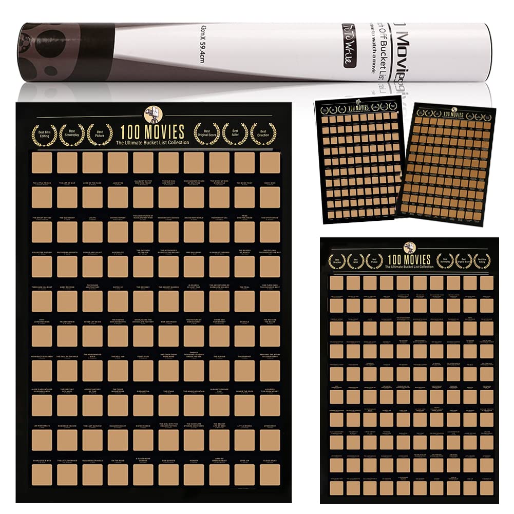 Buy 100 Movies Scratch Off , Bucket List Movie , 100 Books Scratch Off