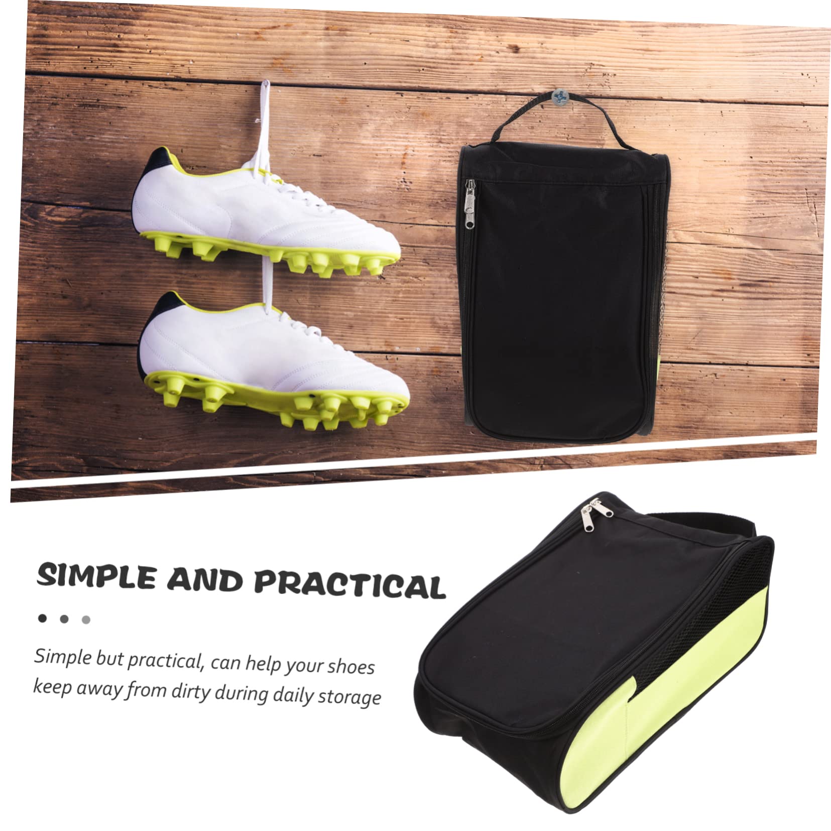 Anneome Bolsa Diseño Multiusos y Ventilación para Zapatos de Golf Cremallera de Poliéster Portátil Adecuado para Almacenamiento Diario y Tenis