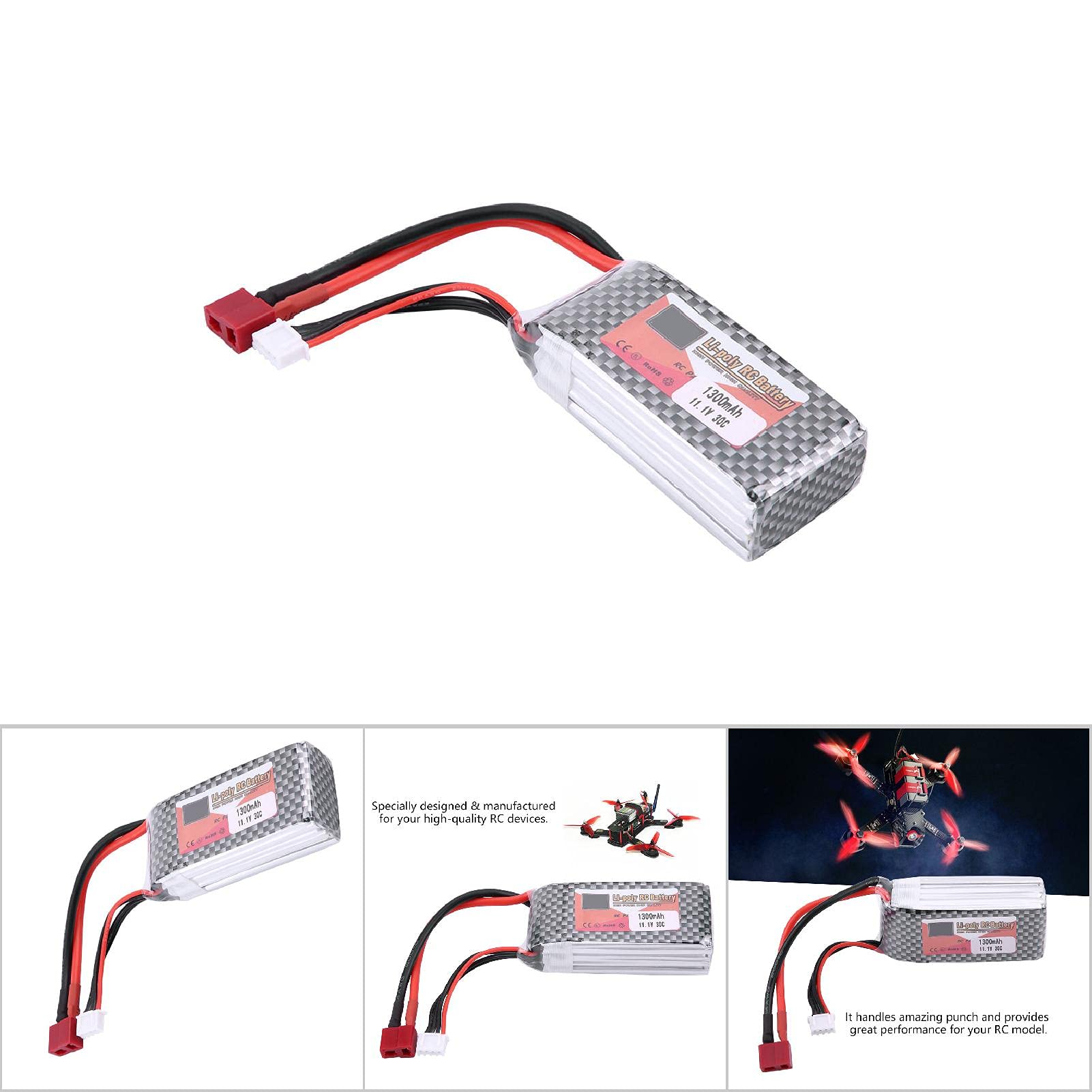 Akumulator do Drona, Akumulator LiPo z wtyczką T, Akumulator 3S 11,1 V 1300 MAh 4500 MAh 5500 MAh (11.1 V 1300 mAh 30C Wtyczka T)