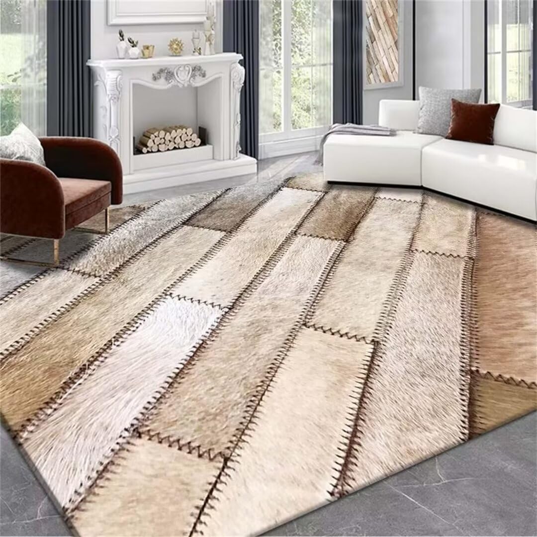 Tapis entretien facile pour salon et chambre tapis marron anti saleté