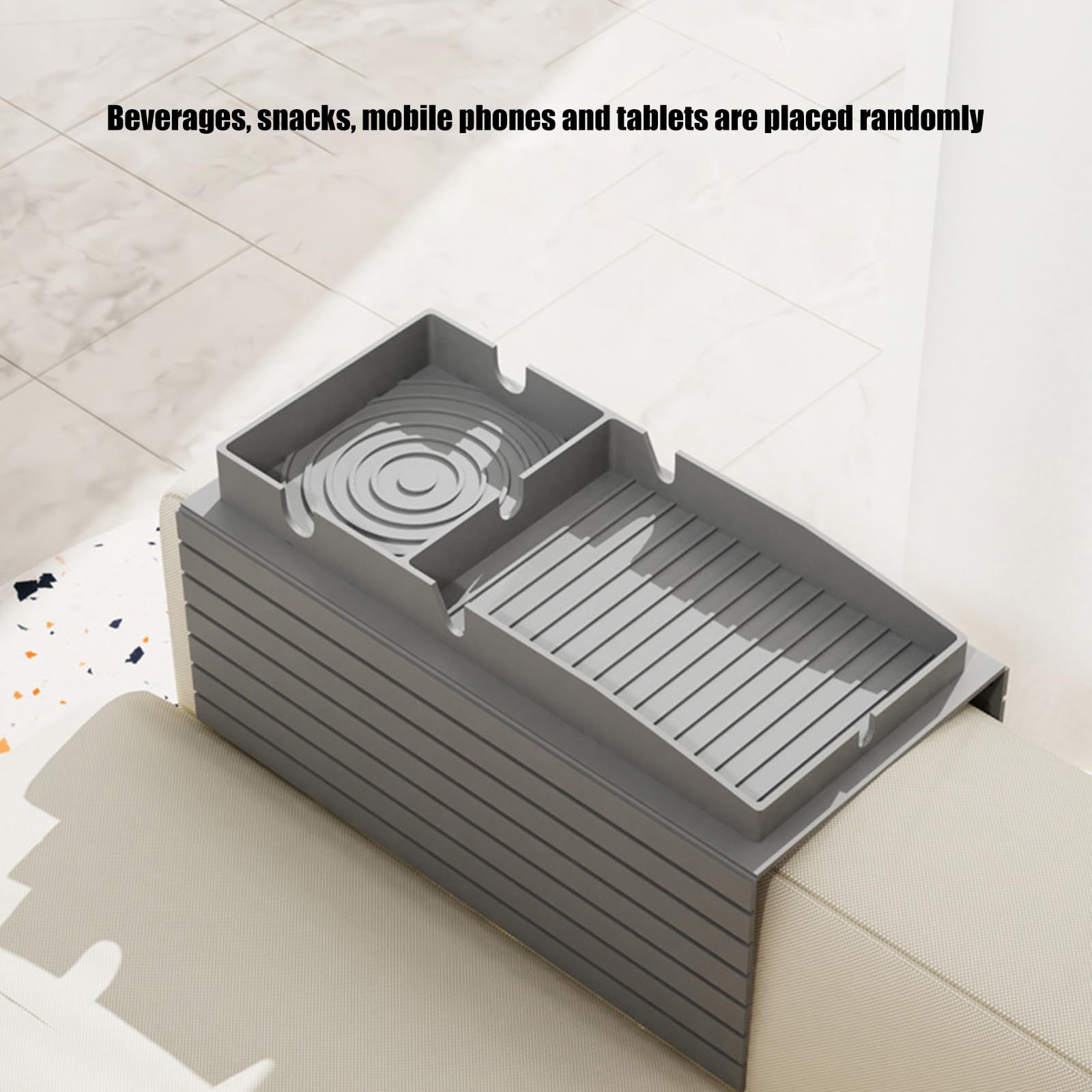 Reposabrazos de sofá Sto Solut para tazas, mandos a distancia y más, bandeja de brazo para sofá, diseño de ahorro de espacio, ideal para sala de estar