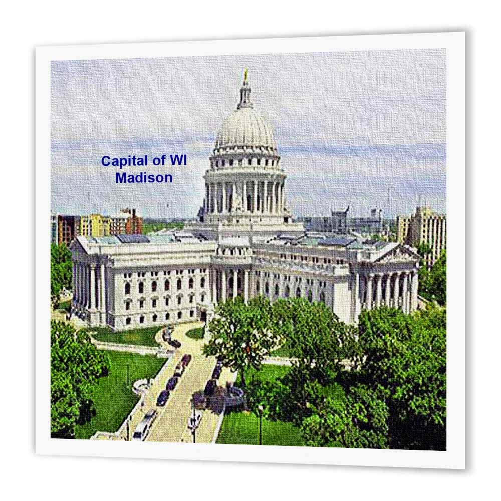 3dRoseCapital of Wisconsin, Madison, Iron On Heat Transfer, 20cm by 20cm , For White Material