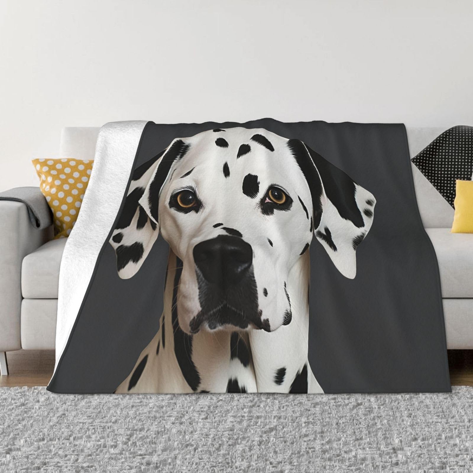 KLOPH Dalmatian Throw Blanket 40"x30" Flannel Fluffy Warm Blanket for Couch, Reversible Plush Blankets for Bed, Comfy Fuzzy Blanket for Sofa, Plush Lightweight-Blankets for All Season