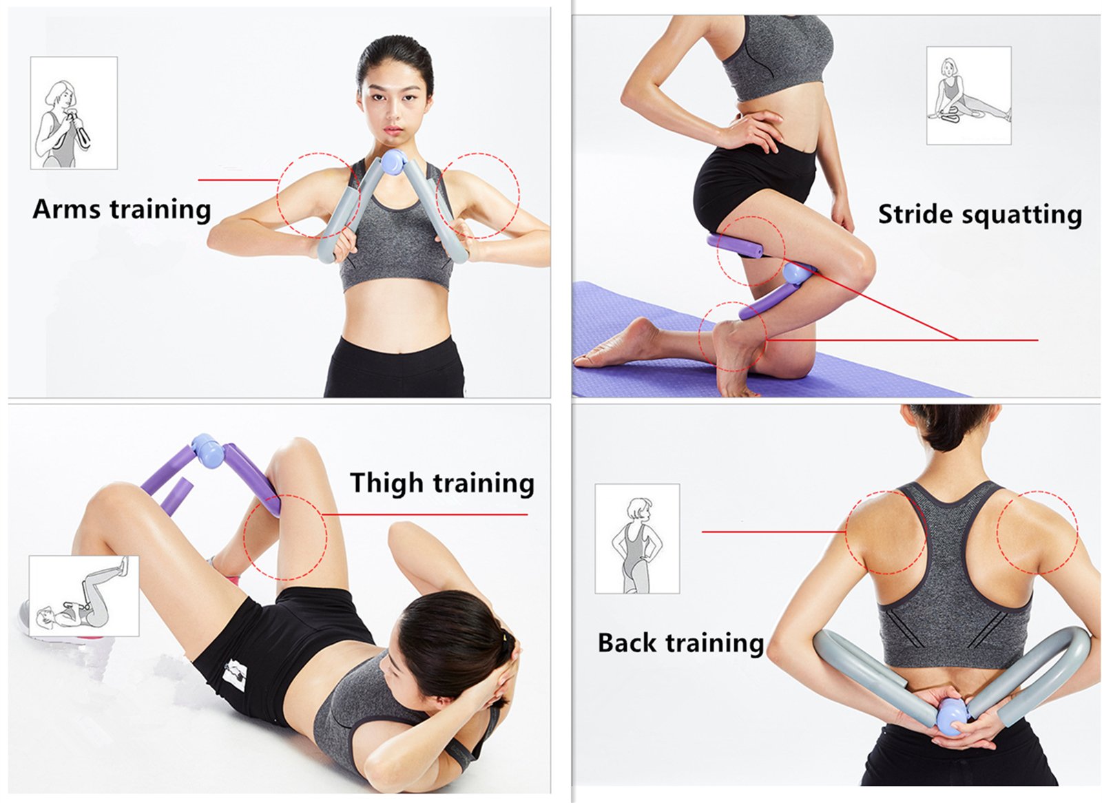 Leg Exercise Machines Leg Training Leg Muscles Thin Thighs Arm Back for Weight Loss or Fitness (Gray)