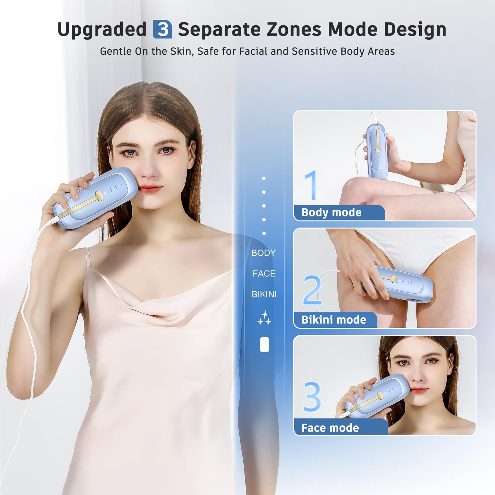 IPL Laser Hair Removal Device, Sapphire Ice-Cooling Painless IPL