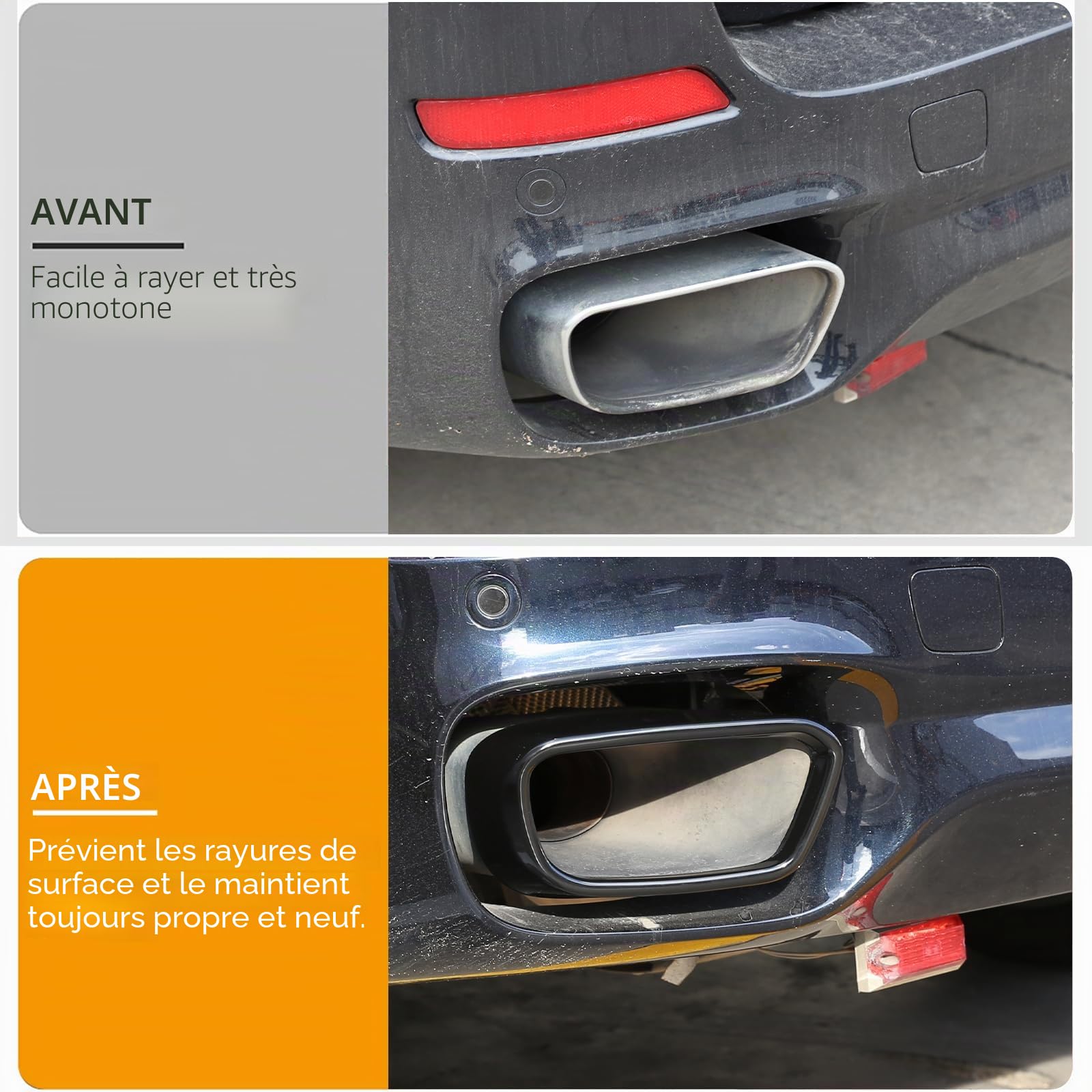 Pour X5 F15 2014-2018 X6 F16 2015-2019, tuyau d'échappement en acier inoxydable, couvercle de gorge de silencieux, embout noir (version M Sport noire)