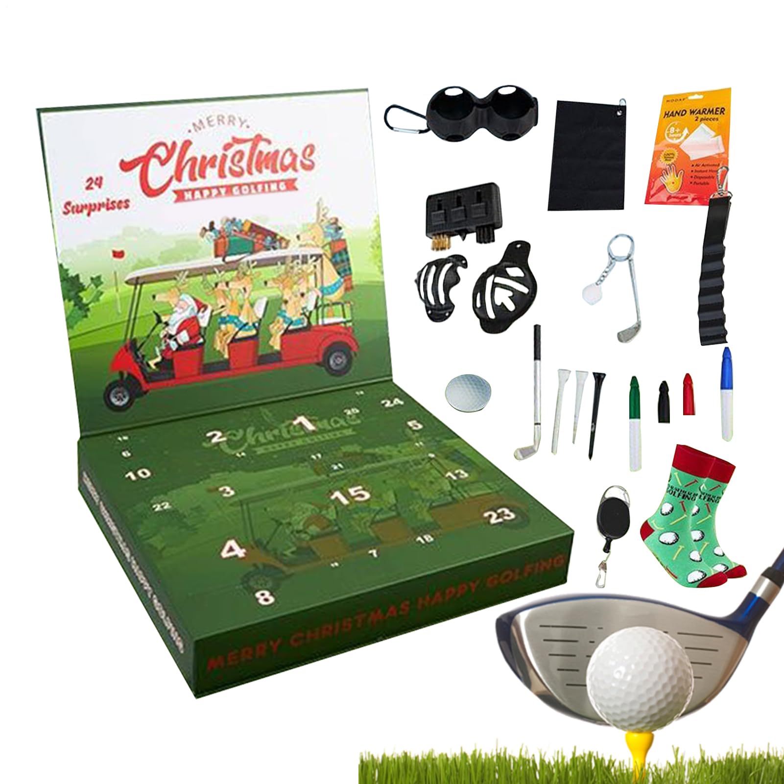 Adventskalender 2025 Golf Dekorationen Advent | Golfbälle Weihnachts Countdown Kalender Für Golfer Männer Innenbereich Büro Wohnzimmer Schlafzimmer Urlaub Geburtstag Party