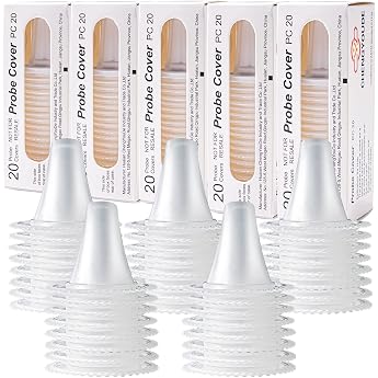Pack of 100 Brown Fever Thermometer Protective Caps Replacement Protective Caps Fever Thermometer Ear Disposable Covers Ear Thermometer Protective Caps for All Braun Models Ear Thermometers